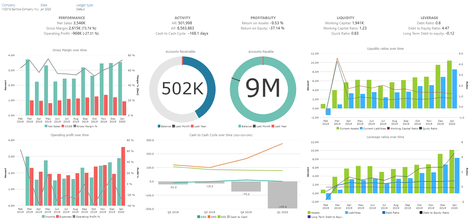 Sage 300 Dashboard - CFO and AP Dashboards